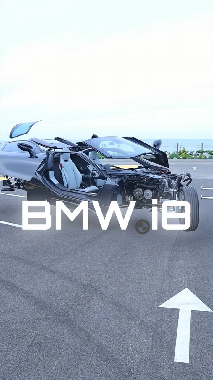 A BMW i8 with its doors open
